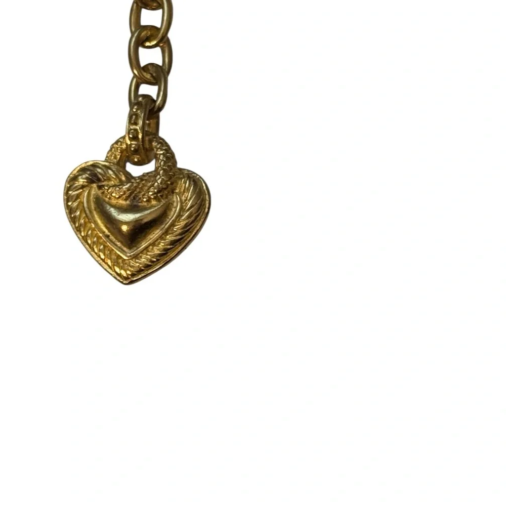 QVC Judith Ripka Gold Tone Heart Charm Keychain